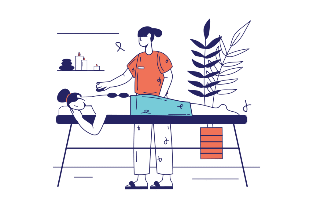 massage session for women