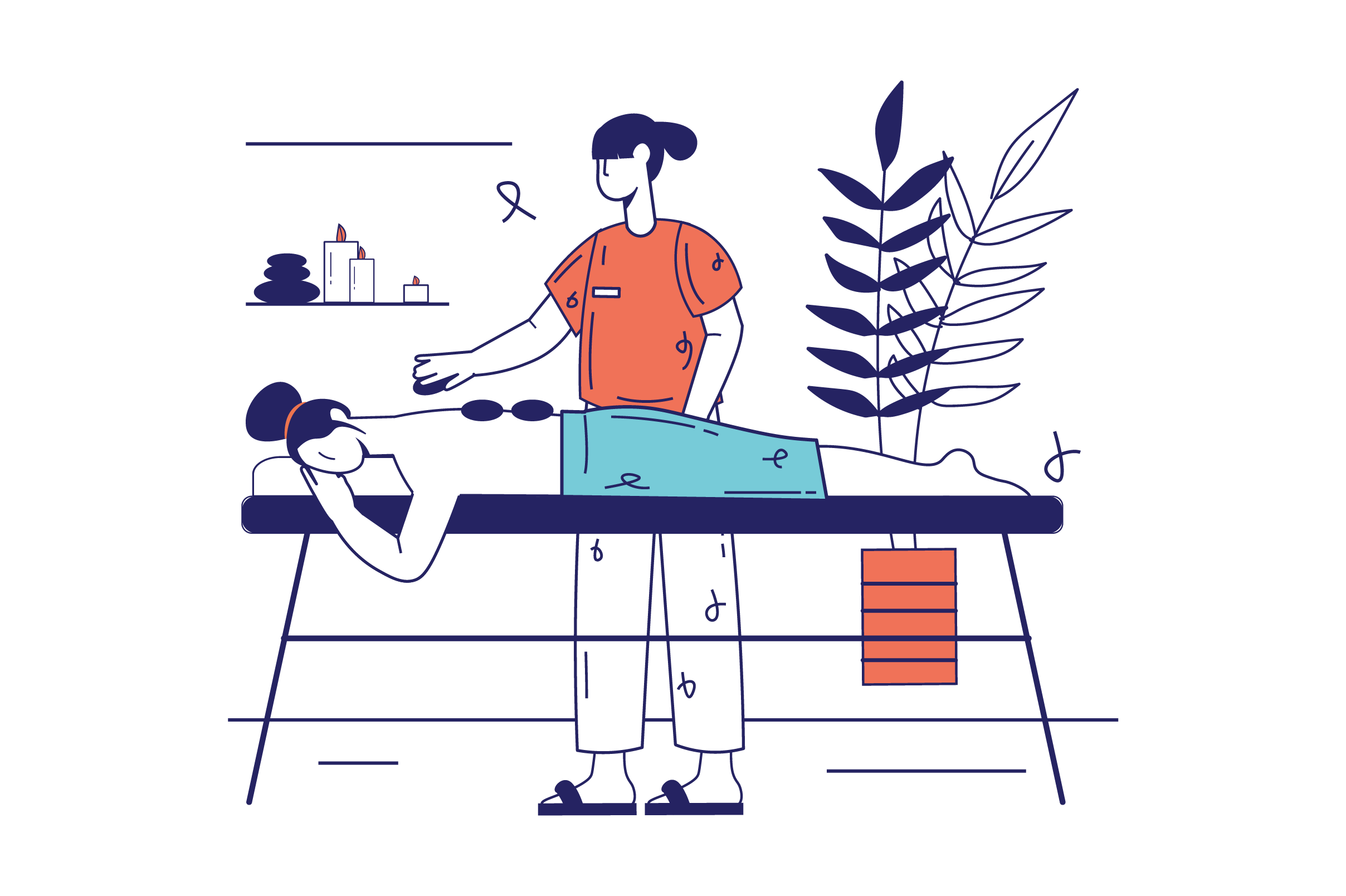 massage session for women